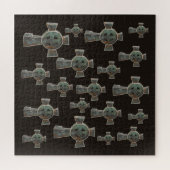 Gotisches Halloween-Friedhofskopfsteinkreuz Zeichn Puzzle (Horizontal)