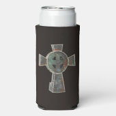 Gotisches Halloween-Friedhofskopfsteinkreuz Zeichn Selters Dosenkühler (Seltzer Rückseite)