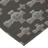 Gotisches Halloween-Friedhofskopfsteinkreuz Zeichn Tischdecke (Schrägansicht)