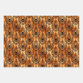 Gotisches Halloween-Kupfer und Schwarzes Set von 3 Geschenkpapier Set (Vorderseite 2)