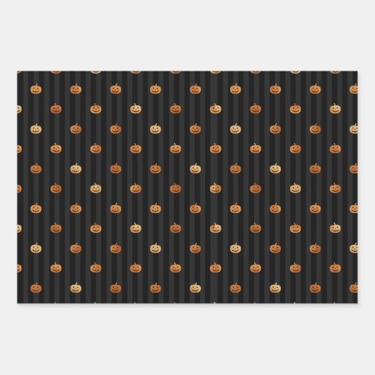 Gotisches Halloween-Kupfer und Schwarzes Set von 3 Geschenkpapier Set (Vorderseite)