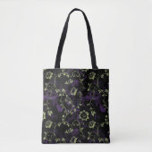 Gotisches Halloween-lila botanisches Muster Tasche (Vorderseite)