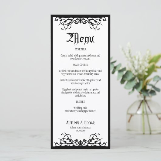 Gotisches Halloween-Menü (Stehend Vorderseite)