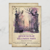 Gotisches Halloween-Party Wasserfarbe Einladung (Vorne/Hinten)