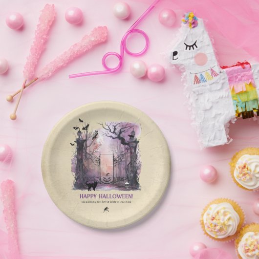 Gotisches Halloween-Party Wasserfarbe Pappteller (Party)