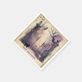 Gotisches Halloween-Party Wasserfarbe Serviette (Ecke)