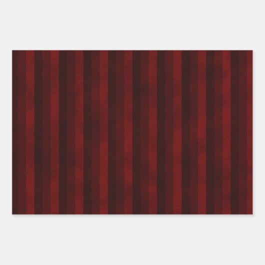 Gotisches Halloween: Rote Streifen, Schädel und Da Geschenkpapier Set (Vorderseite 3)