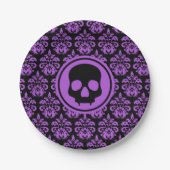 Gotisches Halloween-Skull-Chic-Party Pappteller (Vorderseite)