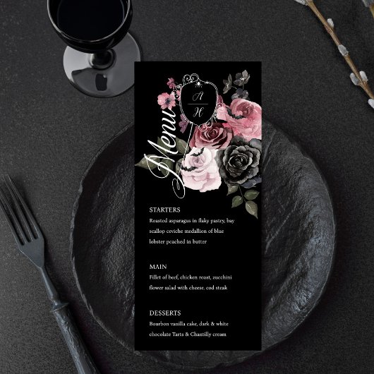 Gotisches Halloween-Wappen Menükarte