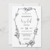Gotisches handgezeichnetes Brautparty Einladung (Vorderseite)
