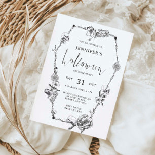 Gotisches handgezeichnetes Halloween-Party Einladung