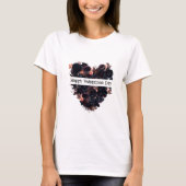 Gotisches Herz aus schwarzen Blume. Dunkle Romanti T-Shirt (Vorderseite)
