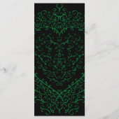 Gotisches Herz-Flachmenü grün & schwarz Menükarte (Rückseite)