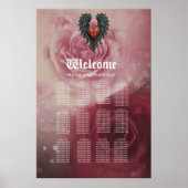 Gotisches Herz mit Blumen und Flügeln. Poster (Vorne)