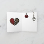 Gotisches Herz mit dem Schädel Karte (Innenseite)