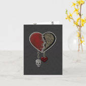 Gotisches Herz mit dem Schädel Karte (Gelbe Blume)