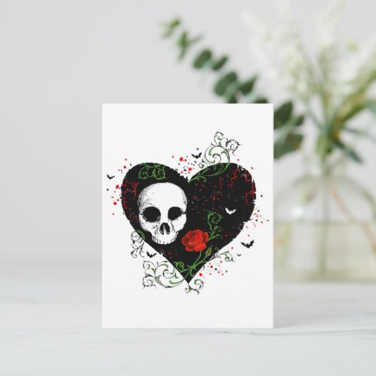 Gotisches Herz Postkarte (Stehend Vorderseite)