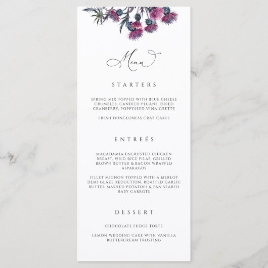 Gotisches Hochzeitmenü Halloween-Party N100 Menükarte (Vorderseite)