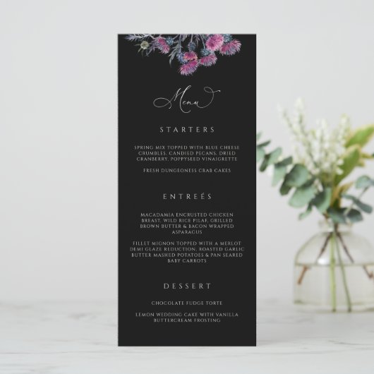 Gotisches Hochzeitmenü Halloween-Party N100 Menükarte (Stehend Vorderseite)