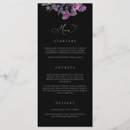 Gotisches Hochzeitmenü Halloween-Party N100 Menükarte (Vorderseite)