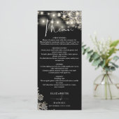 Gotisches Hochzeitsessen in Schwarz und Weiß Menükarte (Stehend Vorderseite)