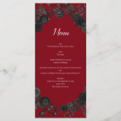 Gotisches Hochzeitsmenü der Roten und Schwarzen Ro Menükarte (Vorderseite)