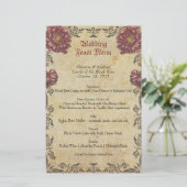 Gotisches Hochzeitsmenü mit dunklen Blumen und Vin (Stehend Vorderseite)