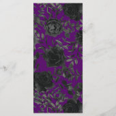 Gotisches Hochzeitsmenü mit lila und schwarzer Ros Menükarte (Rückseite)