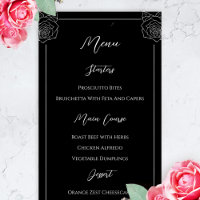 Gotisches Hochzeitsmenü mit schwarzem und weißem S