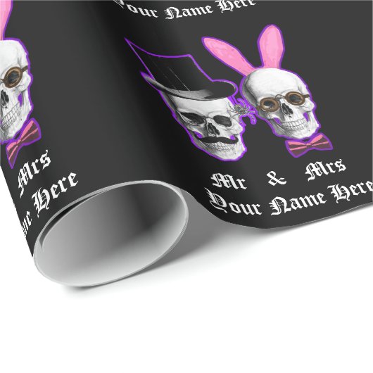 Gotisches Hochzeitspaar Geschenkpapier (Rolleneckpunkt)