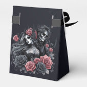 Gotisches Hochzeitspaar in Schwarz und Rosa Geschenkschachtel (Rückseite)