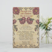 Gotisches Hochzeitsprogramm mit altem Papier und D (Stehend Vorderseite)