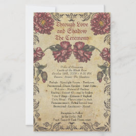 Gotisches Hochzeitsprogramm mit altem Papier und D