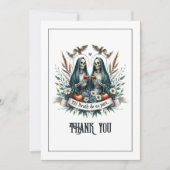 Gotisches Hochzeitsszenario "Till Death Do us Part Dankeskarte (Vorderseite)