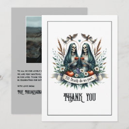 Gotisches Hochzeitsszenario "Till Death Do us Part Dankeskarte