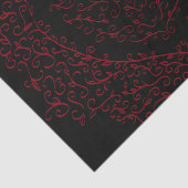 Gotisches Hochzeitszettel mit rotem und schwarzem Seidenpapier (Ausschnitt)
