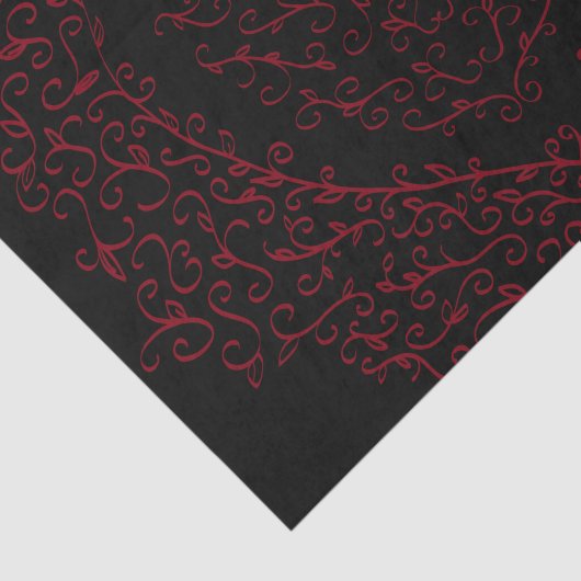 Gotisches Hochzeitszettel mit rotem und schwarzem Seidenpapier (Ausschnitt)