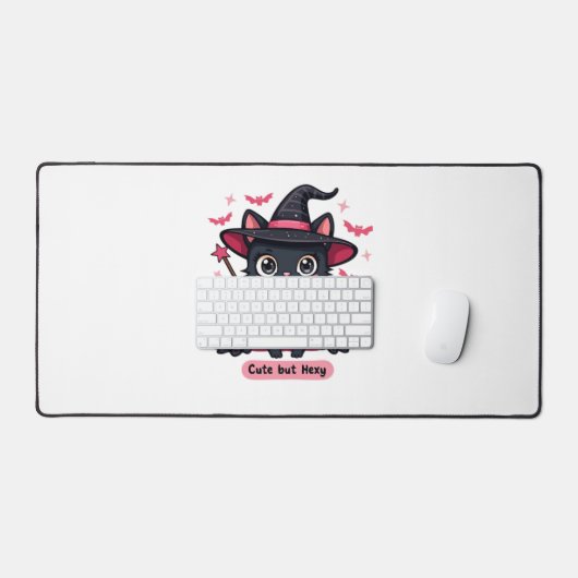 Gotisches Kätzchen in Rosa - süß, aber verzaubert  Schreibtischunterlage (Tastatur & Maus)