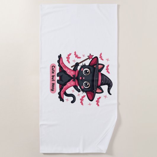Gotisches Kätzchen in Rosa - süß, aber verzaubert Strandtuch (Vorderseite)