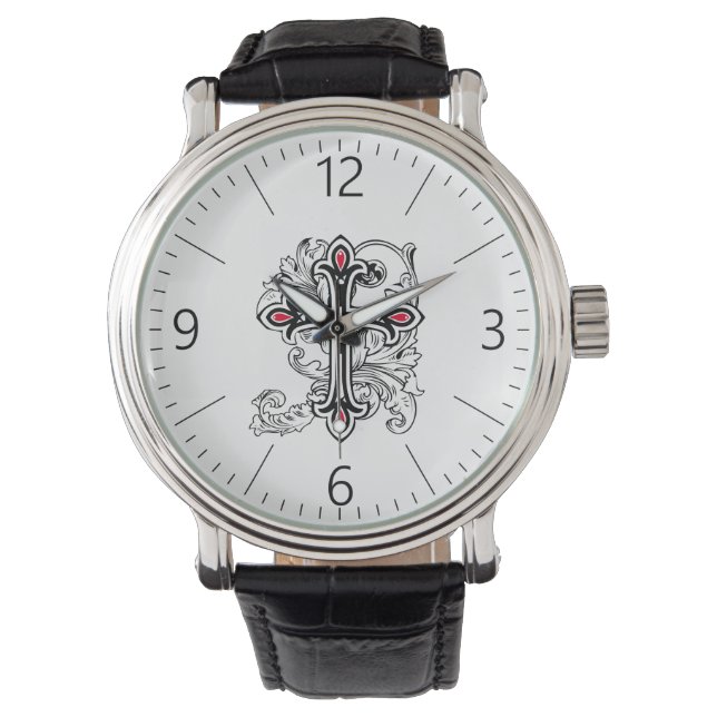 Gotisches Kreuz Armbanduhr (Vorderseite)