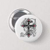 Gotisches Kreuz Button (Vorne & Hinten)