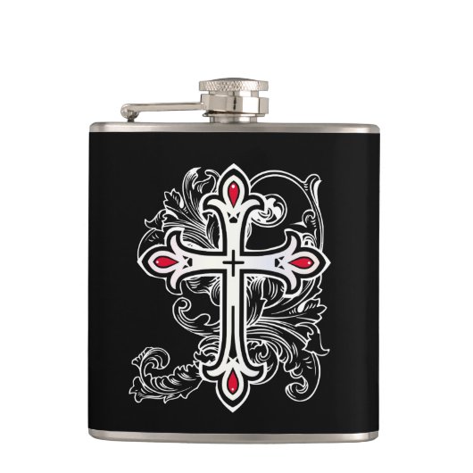 Gotisches Kreuz Flachmann (Vorderseite)