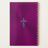 Gotisches Kreuz in Lila Form mit Monogramm Planer (Rückseite)