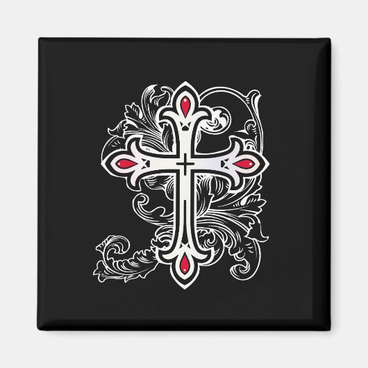 Gotisches Kreuz Magnet (Vorne)