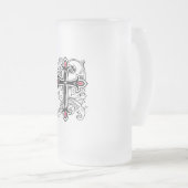 Gotisches Kreuz Mattglas Bierglas (VorderseiteRechts)