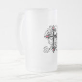 Gotisches Kreuz Mattglas Bierglas (Vorderseite Links)