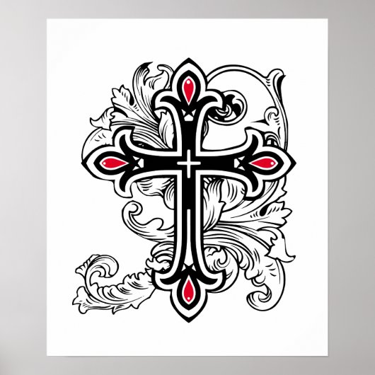 Gotisches Kreuz Poster (Vorne)