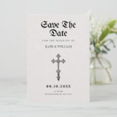 Gotisches Kreuz Save The Date (Stehend Vorderseite)