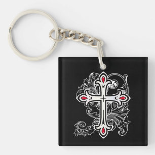 Gotisches Kreuz Schlüsselanhänger