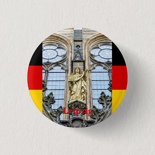 Gotisches Leipzig, Deutschland Reise Button (Vorderseite)